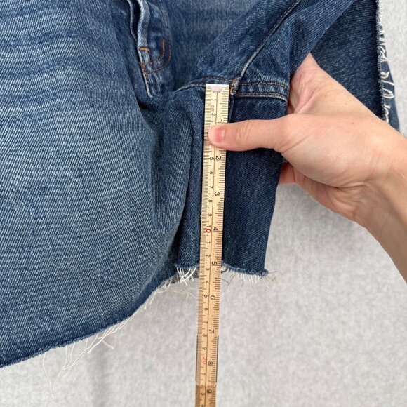 Madewell Womens Brynn Long Short Size 29 Blue Denim Button Fly Raw Hem NWOT - Picture 13 of 13
